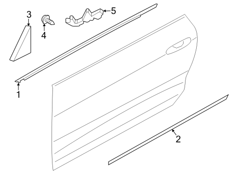 2024 Ford Mustang Exterior Trim - Door Diagram