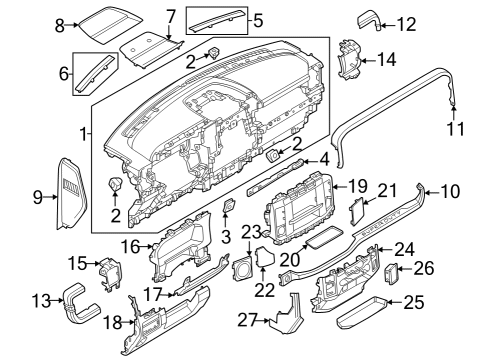 2023 Ford F-350 Super Duty Instrument Panel Components Diagram 2 - Thumbnail