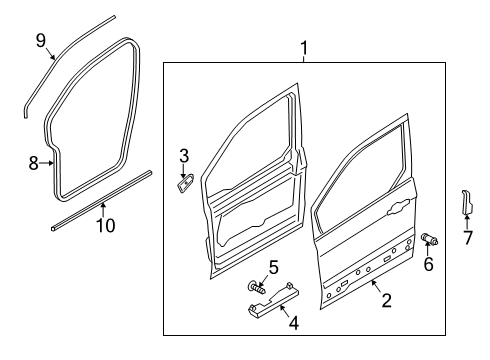 2023 Ford Transit Connect Door & Components Diagram