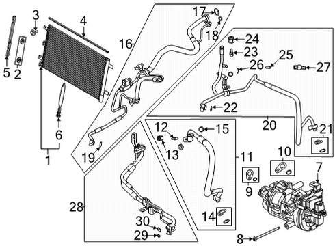 2021 Ford F-150 A/C Condenser, Compressor & Lines Diagram