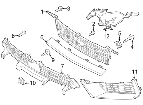 2024 Ford Mustang Grille & Components Diagram