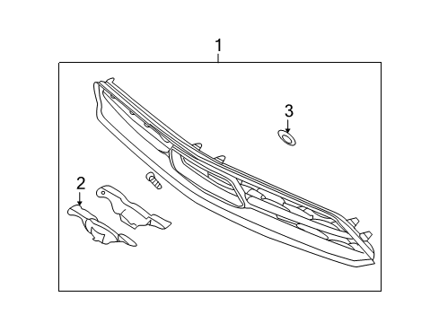 2011 Ford Mustang Grille Insert - Pony Diagram for AR3Z-8200-AD