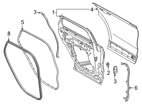 2020 Lincoln Corsair DOOR ASY - REAR Diagram for LJ7Z-7824631-A