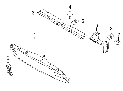 2014 Ford Mustang Grille & Components Diagram