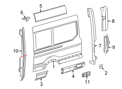 2019 Ford Transit-250 Side Panel & Components Diagram