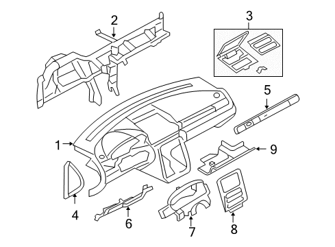 2009 Ford Taurus X Compartment Assy - Stowage Diagram for 8F9Z-7413594-AA