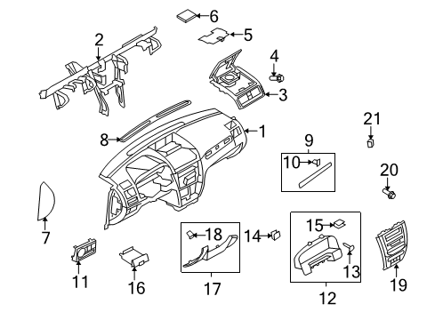 2012 Ford Fusion Instrument Panel, Body Diagram 1 - Thumbnail