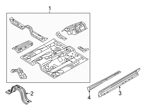 2010 Lincoln MKZ Pan Assembly - Floor - Front Diagram for 9E5Z-5411135-A