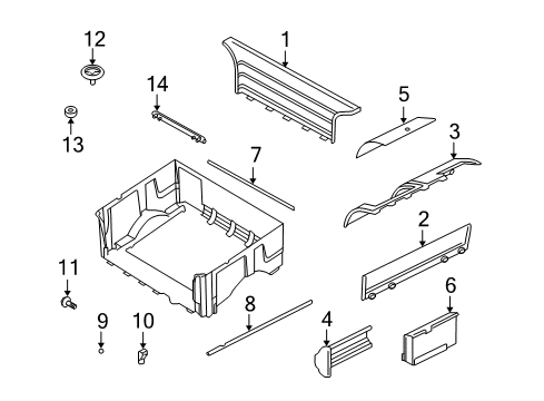 2002 Lincoln Blackwood Interior Trim - Pick Up Box Diagram