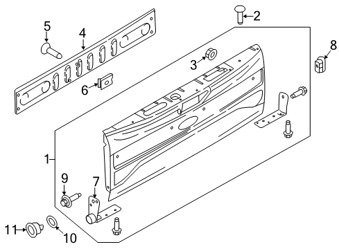 2022 Ford F-250 Super Duty Tail Gate Diagram