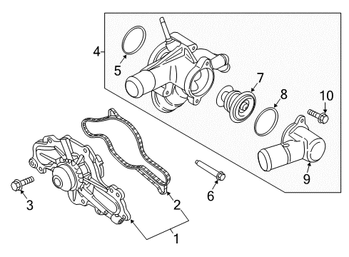 2017 Lincoln MKX Water Pump Diagram