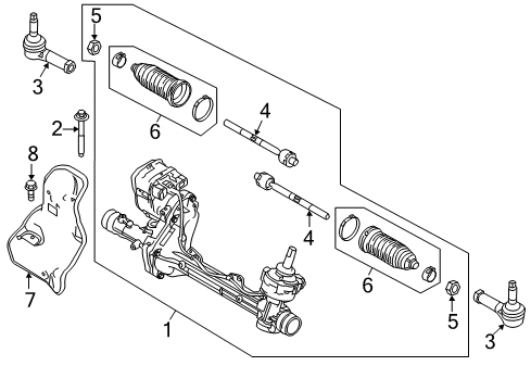 2013 Ford Police Interceptor Utility Steering Column & Wheel, Steering Gear & Linkage Diagram 5 - Thumbnail