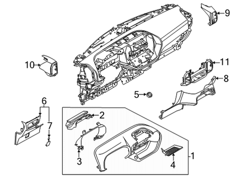 2023 Ford Bronco Sport Cluster & Switches, Instrument Panel Diagram