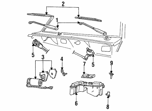 1994 Ford Ranger Arm And Pivot Shaft Diagram for F2TZ-17566-A