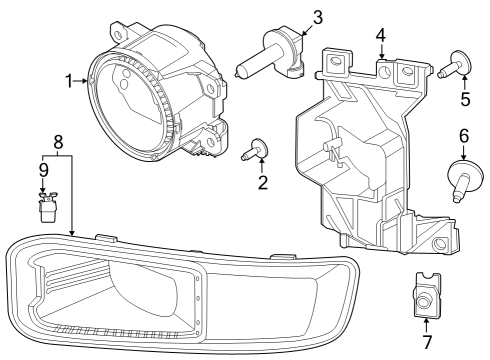 2023 Ford F-350 Super Duty Fog Lamps Diagram