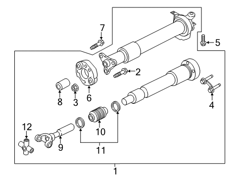 2015 Ford Mustang Drive Shaft - Rear Diagram