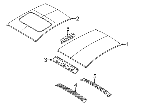 2013 Ford Fiesta Roof & Components Diagram