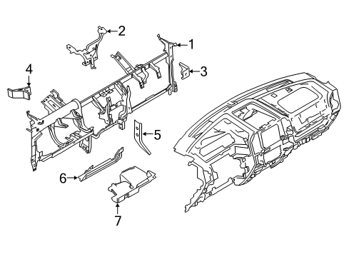 2017 Ford F-250 Super Duty Instrument Panel Components Diagram