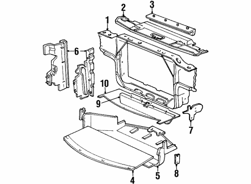 1994 Lincoln Town Car Support Assembly Rad Diagram for F4VY16138A