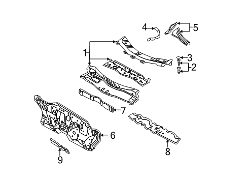 2006 Ford Focus Cowl Diagram