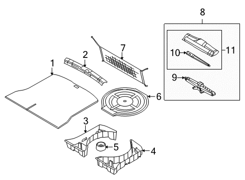 2007 Lincoln MKX Interior Trim - Rear Body Diagram