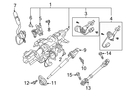 2019 Ford F-350 Super Duty Steering Column & Wheel, Steering Gear & Linkage Diagram