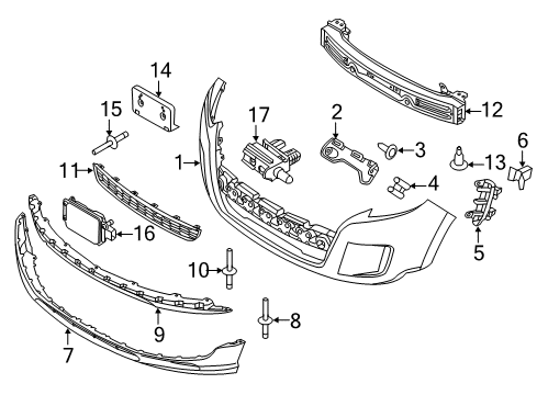 2014 Ford Edge Front Bumper Diagram 2 - Thumbnail