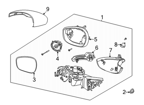 2021 Ford Mustang Mach-E Outside Mirrors Diagram