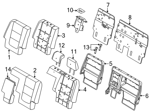 2018 Ford Police Interceptor Utility Cover Assembly - Rear Seat Back Diagram for JB5Z-7866600-EA