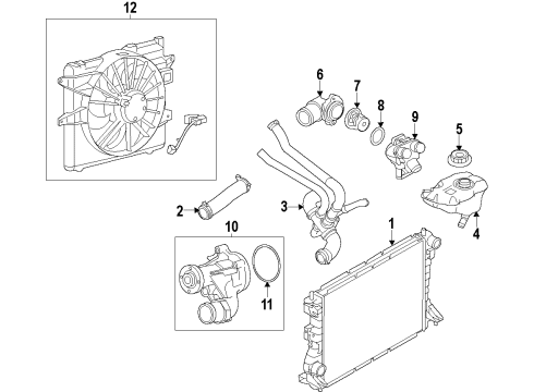 2014 Ford Mustang Cooling System, Radiator, Water Pump, Cooling Fan Diagram