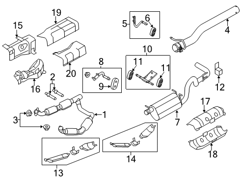 2008 Ford E-250 Rear Muffler And Pipe Assembly Diagram for 7C2Z-5230-HA