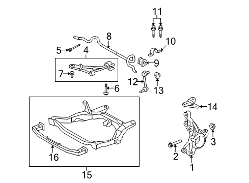 2009 Lincoln MKX Front Suspension, Control Arm, Stabilizer Bar Diagram 1 - Thumbnail