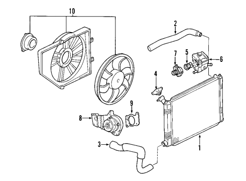 2006 Ford Focus Cooling System, Radiator, Water Pump, Cooling Fan Diagram