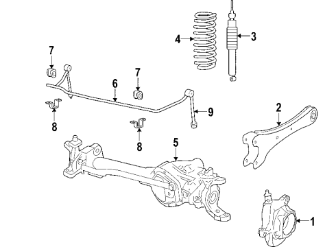 2007 Ford F-350 Super Duty Front Axle, Stabilizer Bar, Suspension Components Diagram