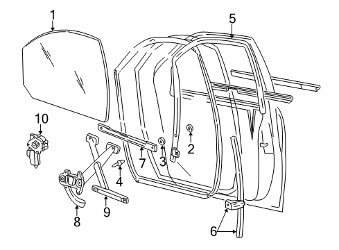 2004 Mercury Monterey Door & Components Diagram