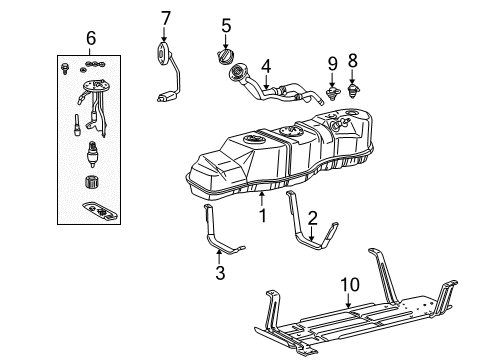 2002 Lincoln Blackwood Strap Assy - Fuel Tank Diagram for XL3Z-9054-AA