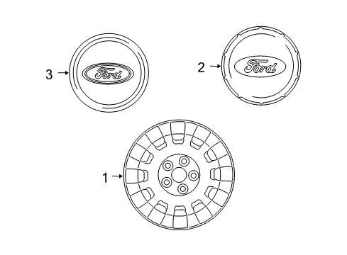 2006 Ford Crown Victoria Wheel Covers & Trim Diagram