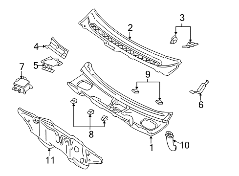 2007 Ford Five Hundred Cowl Diagram