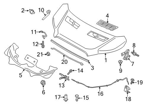 2022 Ford Transit-150 Hood & Components Diagram