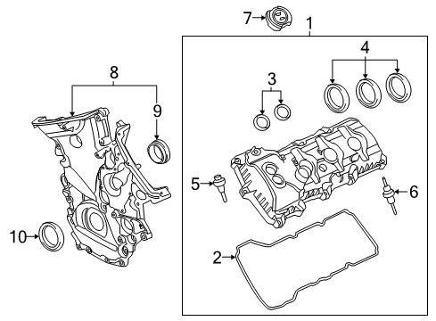 2016 Ford F-150 Valve & Timing Covers Diagram