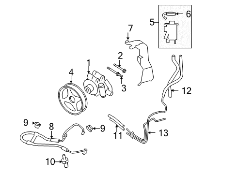 2007 Ford F-150 Bracket - Power Steering Reservoir Diagram for 4L3Z-3489-BA