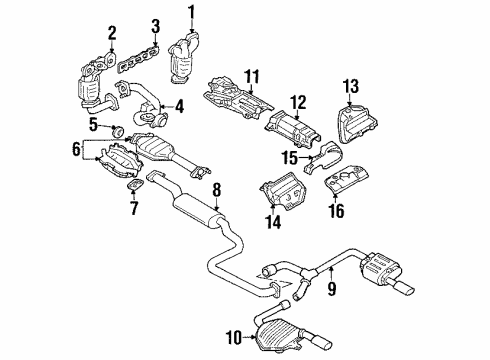 2001 Mercury Cougar Exhaust Components, Exhaust Manifold Diagram