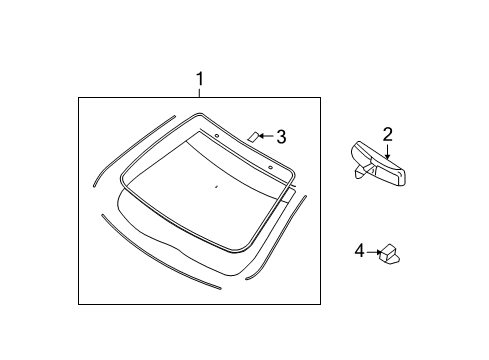 2006 Mercury Milan Windshield Glass Diagram