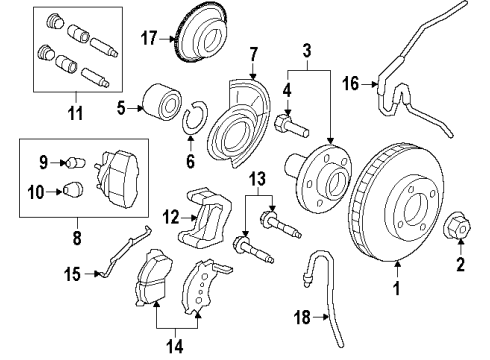 2008 Mercury Mariner Kit - Locating Pins And Bolts Diagram for 5L8Z-2L527-B