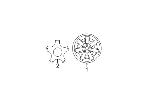 2005 Ford Taurus Wheel Cover Diagram for 3F1Z-1130-AA