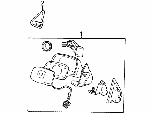 2000 Mercury Villager Mirror Assy - Rear View Outer Diagram for XF5Z-17683-BAA