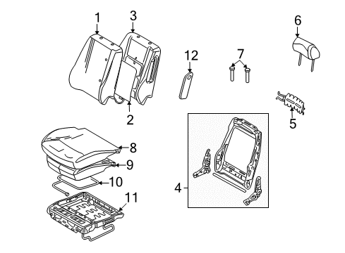 2010 Ford Fusion Front Seat Components Diagram