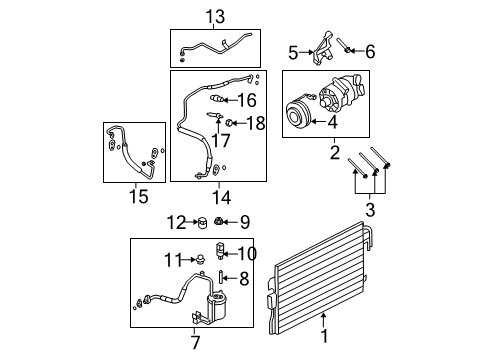 2009 Ford Escape A/C Condenser, Compressor & Lines Diagram