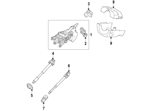 2014 Ford Mustang Steering Column & Wheel, Steering Gear & Linkage Diagram