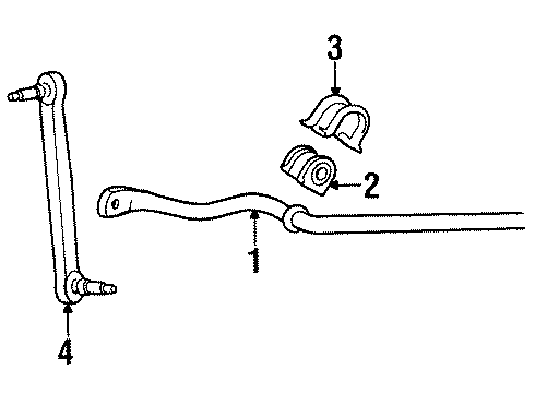 1996 Lincoln Continental Stabilizer Bar & Components - Front Diagram